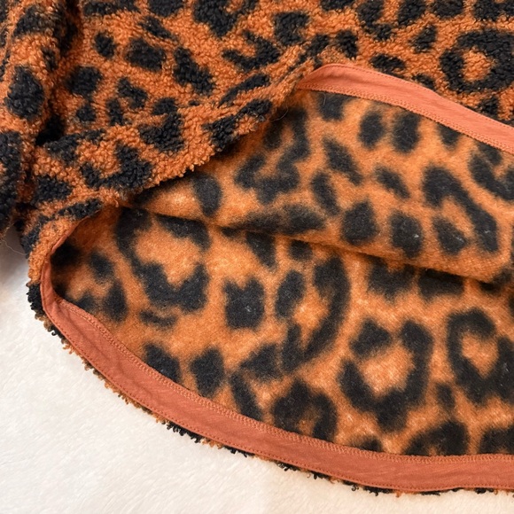 LOFT Leopard Print Sherpa Hoodie size L - Picture 5 of 6